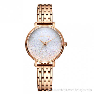 FEATURES OF SS357 ROSE GOLD AND WHITE LADIES WATCH